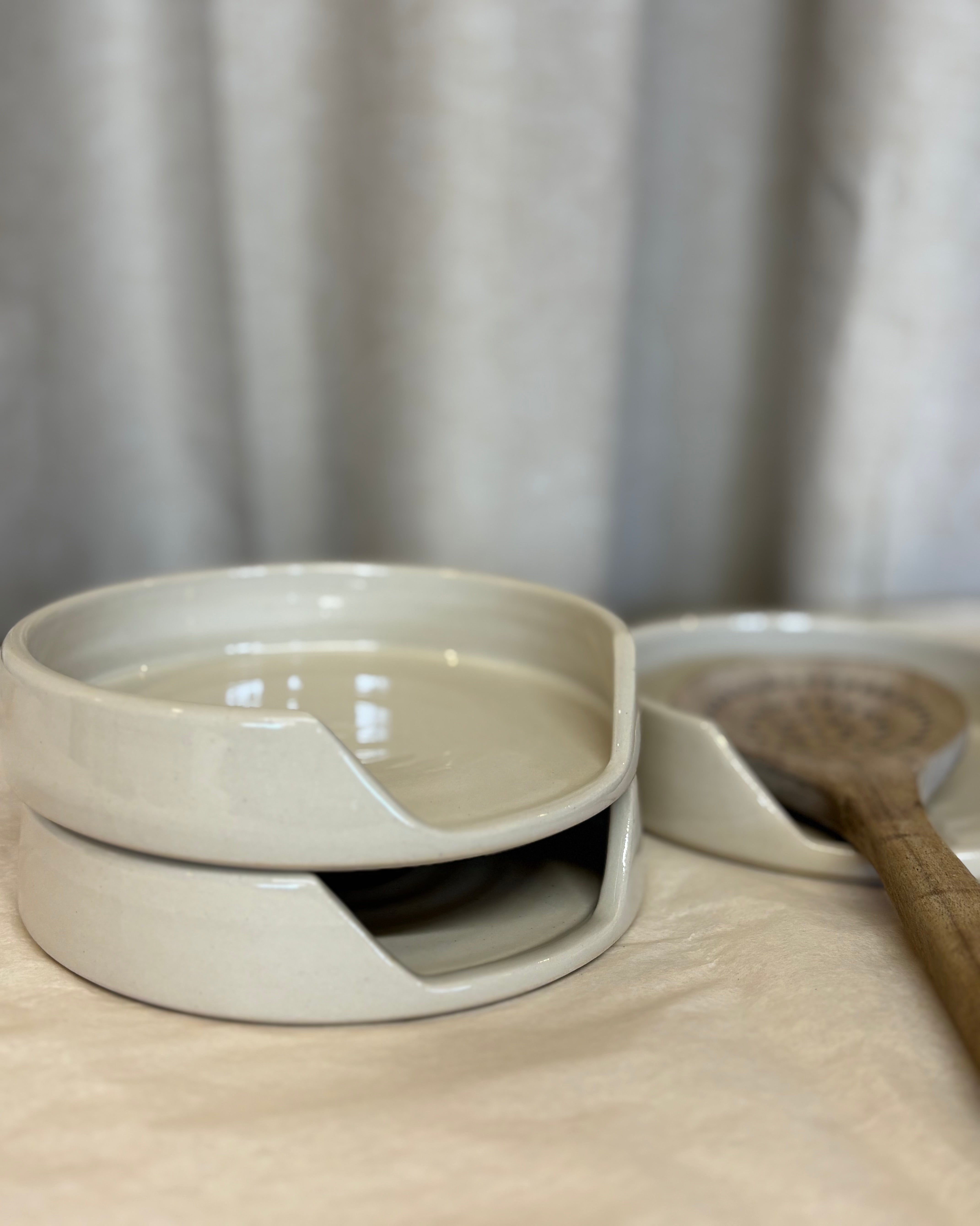 Spoonrest, blank beige